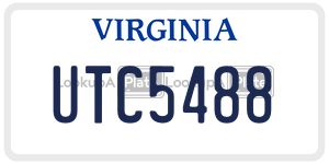 UTC5488  license plate in VA