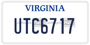 UTC6717  license plate in VA