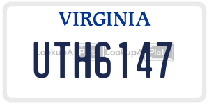 UTH6147 license plate in Virginia