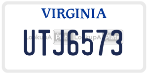 UTJ6573  license plate in VA