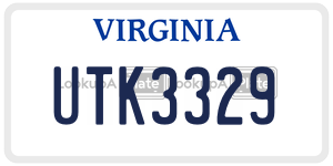 UTK3329 license plate in Virginia