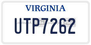 UTP7262  license plate in VA