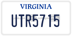 UTR5715  license plate in VA