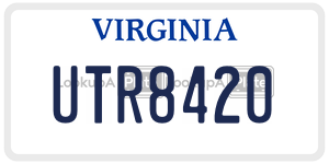 UTR8420  license plate in VA