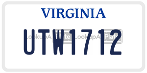 UTW1712 license plate in Virginia