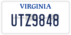 UTZ9848  license plate in VA