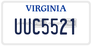 UUC5521  license plate in VA