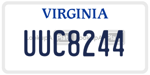 UUC8244  license plate in VA