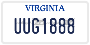 UUG1888  license plate in VA