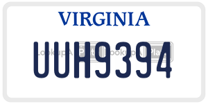 UUH9394 license plate in Virginia