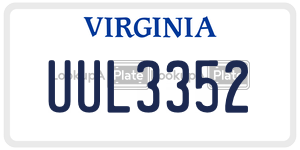 UUL3352  license plate in VA