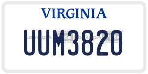 UUM3820  license plate in VA