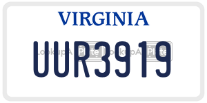 UUR3919  license plate in VA