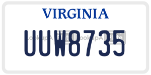 UUW8735 license plate in Virginia