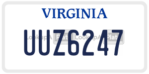 UUZ6247  license plate in VA