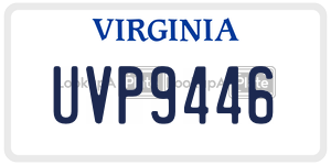 UVP9446 license plate in Virginia