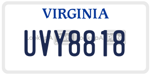 UVY8818 license plate in Virginia