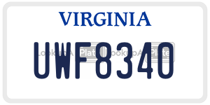 UWF8340 license plate in Virginia