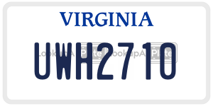 UWH2710  license plate in VA