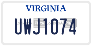 UWJ1074 license plate in Virginia