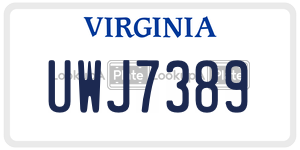 UWJ7389  license plate in VA