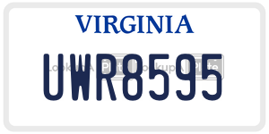 UWR8595  license plate in VA
