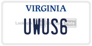 UWUS6  license plate in VA