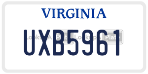 UXB5961 license plate in Virginia