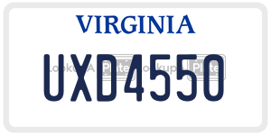 UXD4550 license plate in Virginia