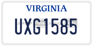 UXG1585 license plate in Virginia