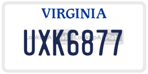 UXK6877  license plate in VA