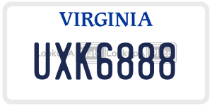 UXK6888  license plate in VA