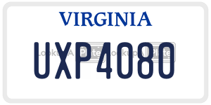 UXP4080 license plate in Virginia