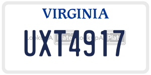 UXT4917 license plate in Virginia
