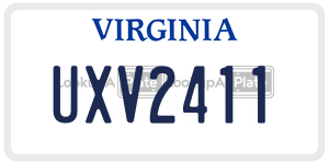 UXV2411  license plate in VA