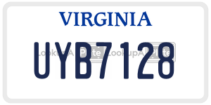 UYB7128 license plate in Virginia