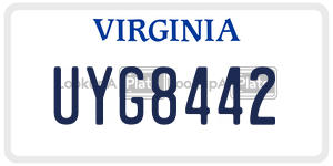 UYG8442  license plate in VA