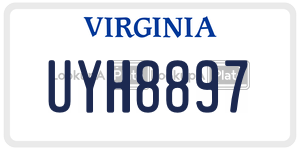 UYH8897  license plate in VA