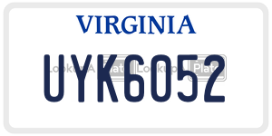 UYK6052 license plate in Virginia