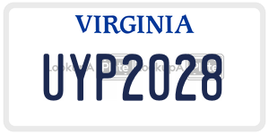 UYP2028  license plate in VA