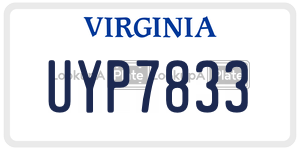 UYP7833  license plate in VA