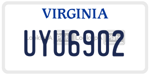 UYU6902  license plate in VA