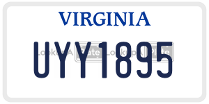 UYY1895  license plate in VA