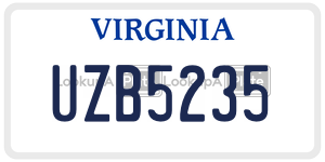 UZB5235  license plate in VA