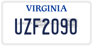 UZF2090  license plate in VA