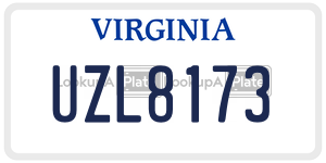 UZL8173  license plate in VA