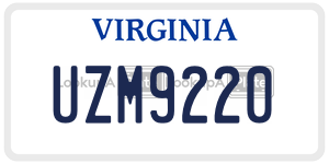 UZM9220 license plate in Virginia