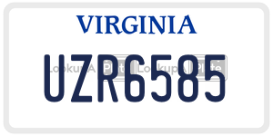 UZR6585 license plate in Virginia