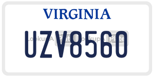 UZV8560  license plate in VA
