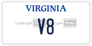 V8  license plate in VA